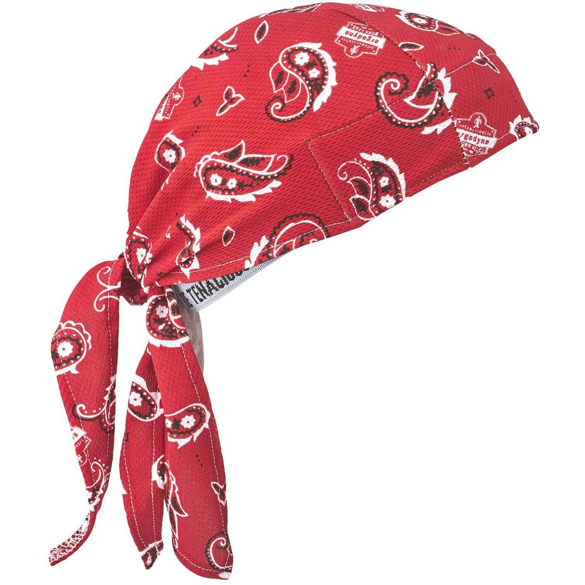 Ergodyne High-Performance Bandana Do Rag - Red - Fabric - 6 / Carton