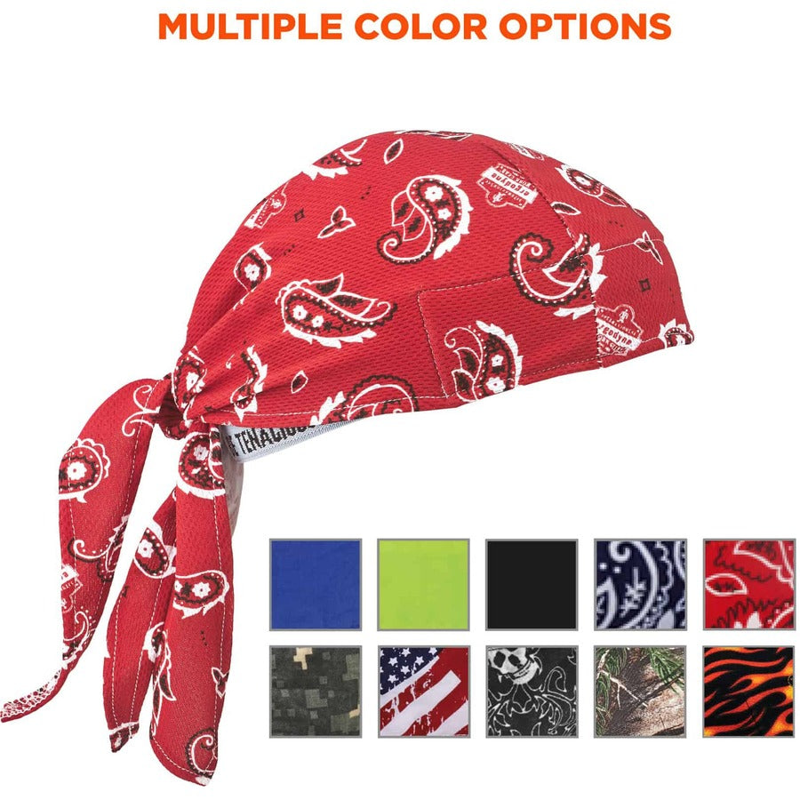 Ergodyne High-Performance Bandana Do Rag - Red - Fabric - 6 / Carton