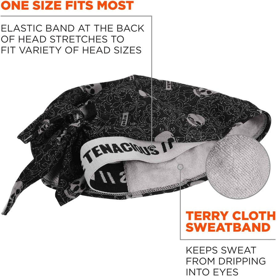 Ergodyne Chill-Its 6615 High-Performance Bandana Do Rag, Multi, Fabric, 6 per Carton
