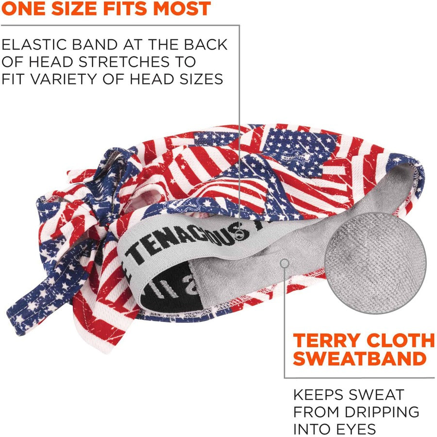Ergodyne Chill-Its 6615 High-Performance Bandana Do Rag, Multi-Color Fabric, 6 per Carton