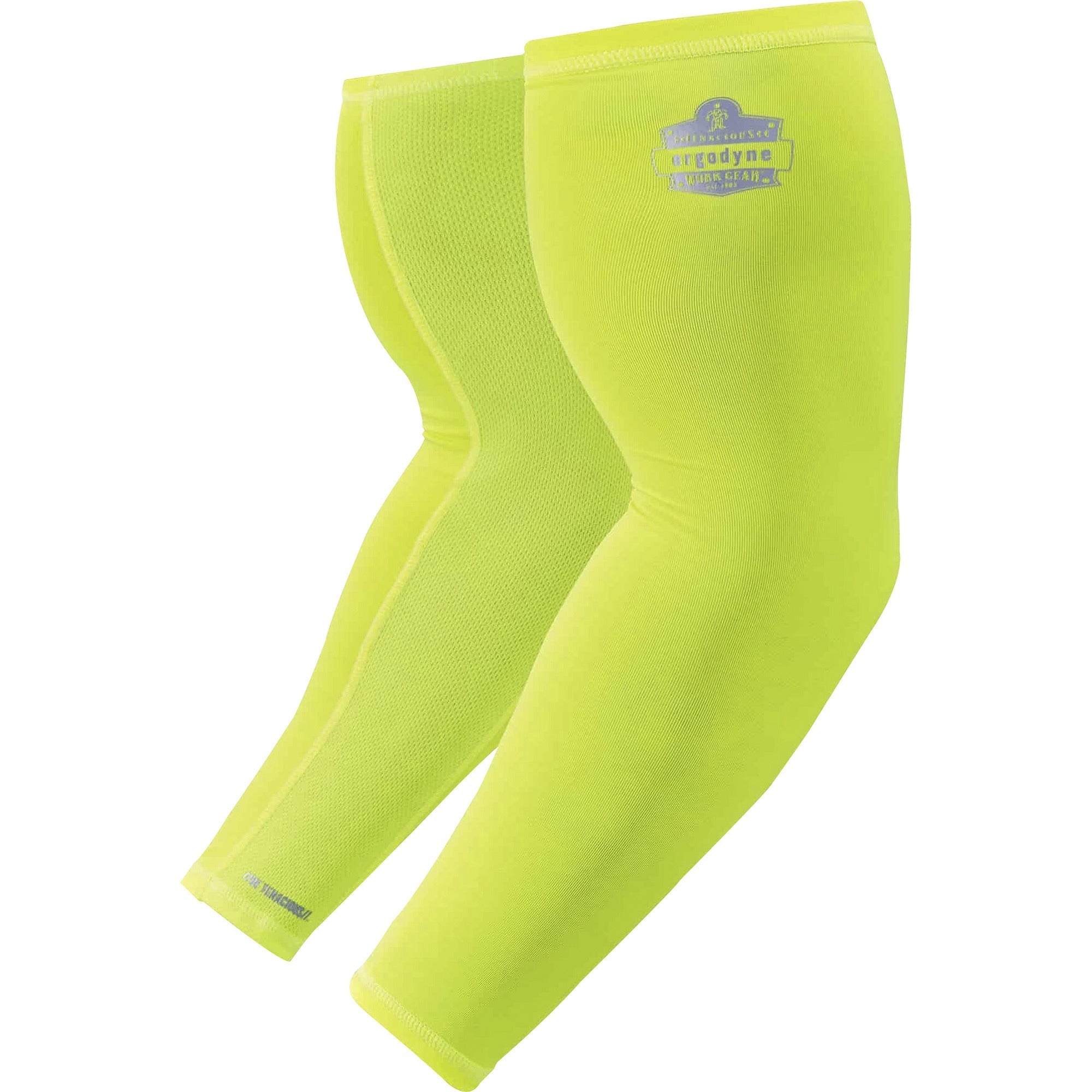 Ergodyne 6690 Cooling Arm Sleeves, Medium, 16.90" Length, Lime, Fabric, Durable, Comfortable, UV Protection, Abrasion Resistant, Moisture Wicking, Anti-odor, Machine Washable, Chemical-free, Stretchable, 1 Each