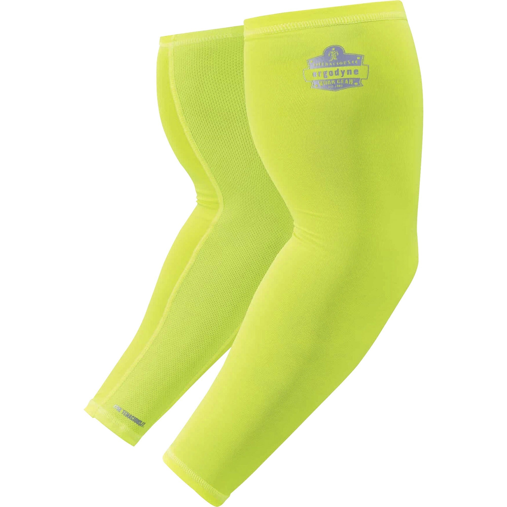 Ergodyne 6690 Cooling Arm Sleeves, XL, 16.90" Length, Lime, Fabric, Durable, Comfortable, UV Protection, Abrasion Resistant, Moisture Wicking, Anti-odor, Machine Washable, Chemical-free, Stretchable, 2 Sleeves per Pack