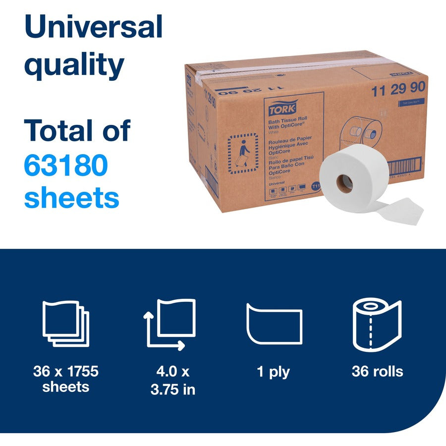 1 Ply - 4" Length - 5.63" Roll Diameter - 1 43/64" Core - White - Fiber - 36 Rolls Per CartonCarton - 1755 Roll
