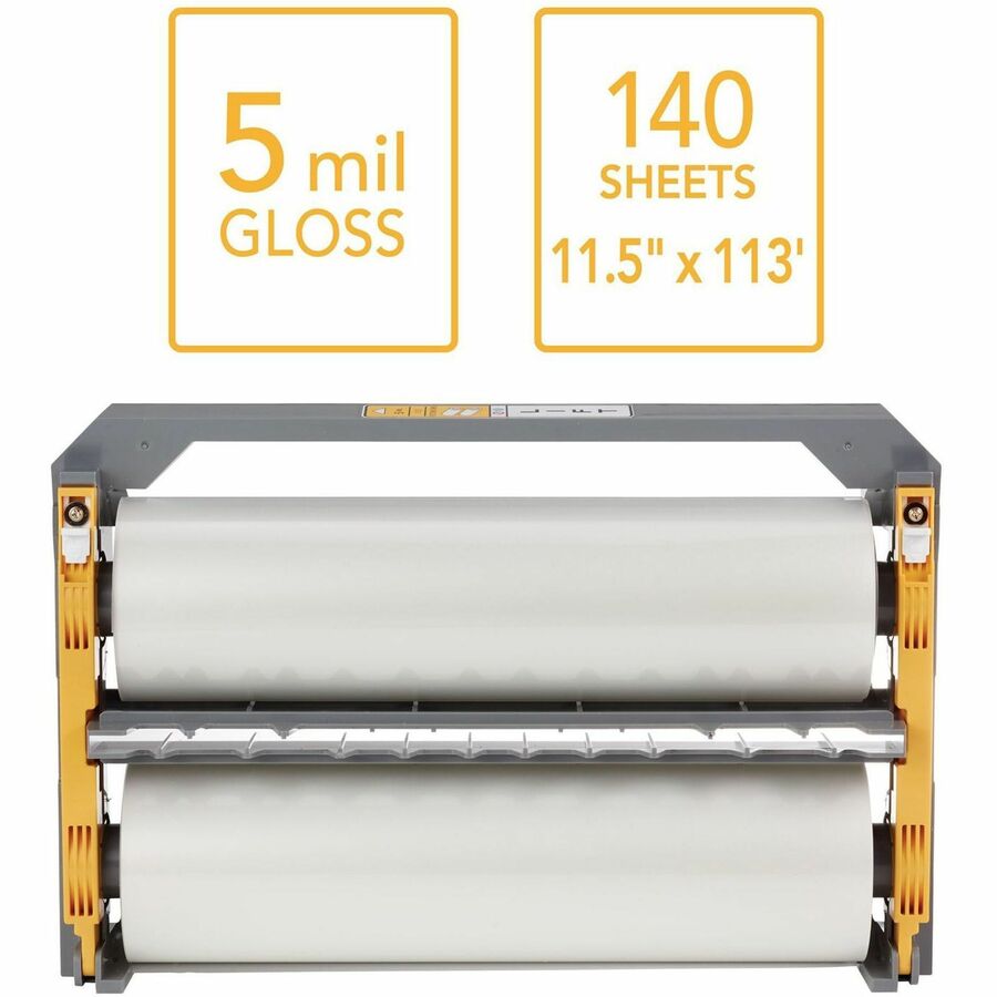 GBC Foton 30 Reloadable Cartridge - Sheet Size Supported: Letter 8.50" Width x 11" Length - Laminating Pouch/Sheet Size: 11.50" Width x 113 ft Length x 5 mil Thickness - Glossy - for Laminator - Clear - 1 Each