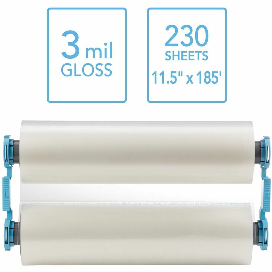GBC Foton 30 Film Refill - Laminating Pouch/Sheet Size: 11.50" Width x 185 ft Length x 3 mil Thickness - Glossy - for Laminator - Refillable - 1 Each