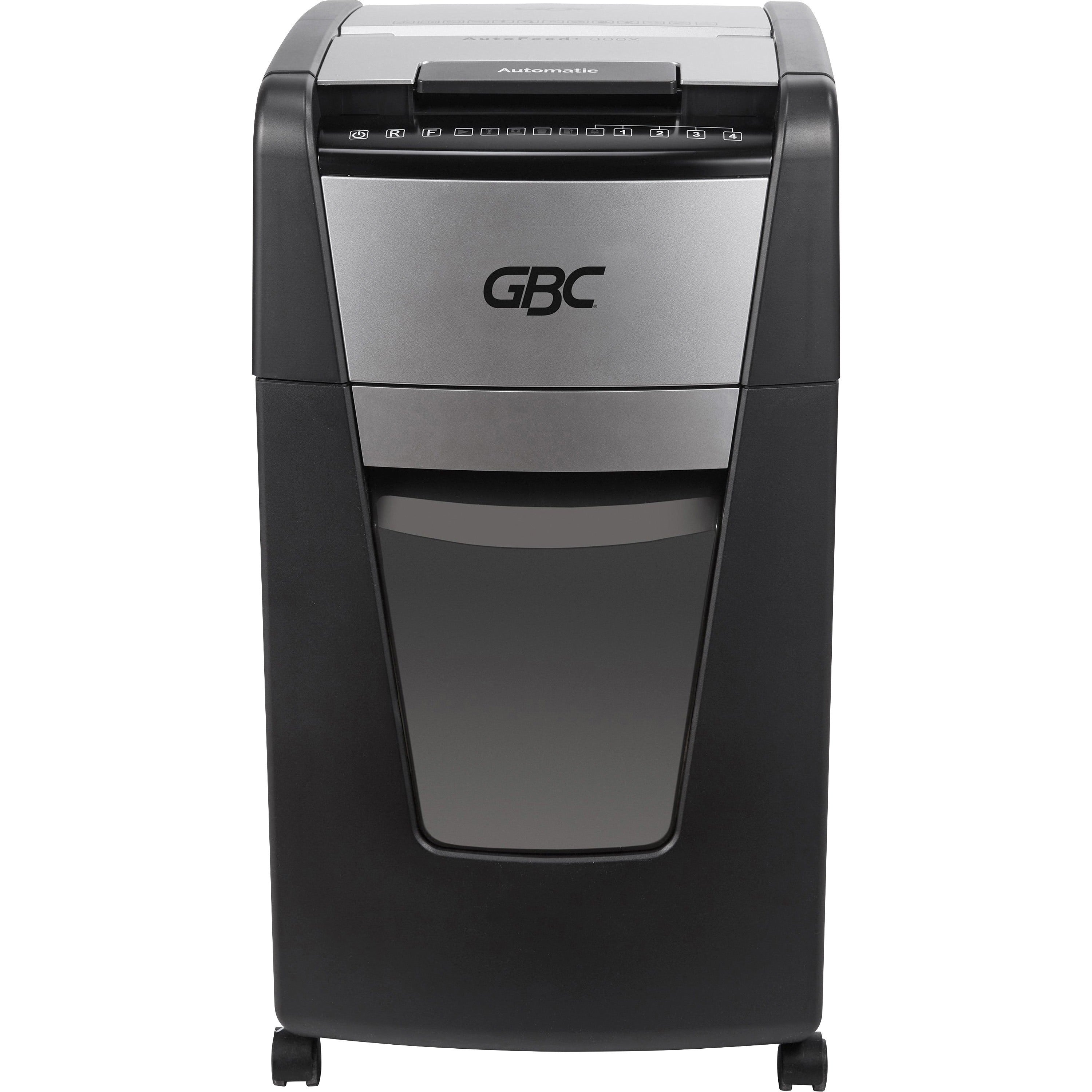 Continuous Shredder - Super Cross Cut - 10 Per Pass - for shredding Credit Card, Paper Clip, Staples, Paper - P-4 - 1 Hour Run Time - 16 gal Wastebin Capacity - Black