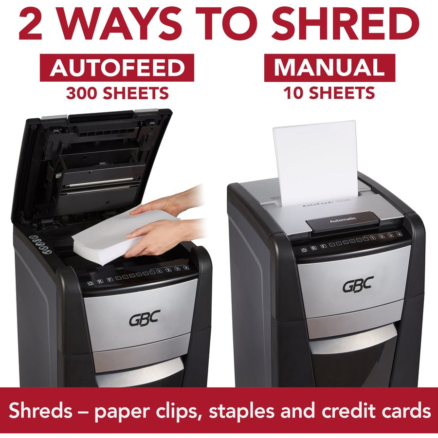 Continuous Shredder - Super Cross Cut - 10 Per Pass - for shredding Credit Card, Paper Clip, Staples, Paper - P-4 - 1 Hour Run Time - 16 gal Wastebin Capacity - Black