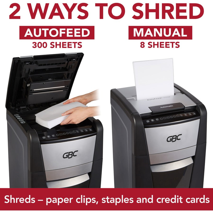 Continuous Shredder - Micro Cut - 8 Per Pass - for shredding Credit Card, Paper Clip, Staples, Paper - P-5 - 1 Hour Run Time - 16 gal Wastebin Capacity - Black