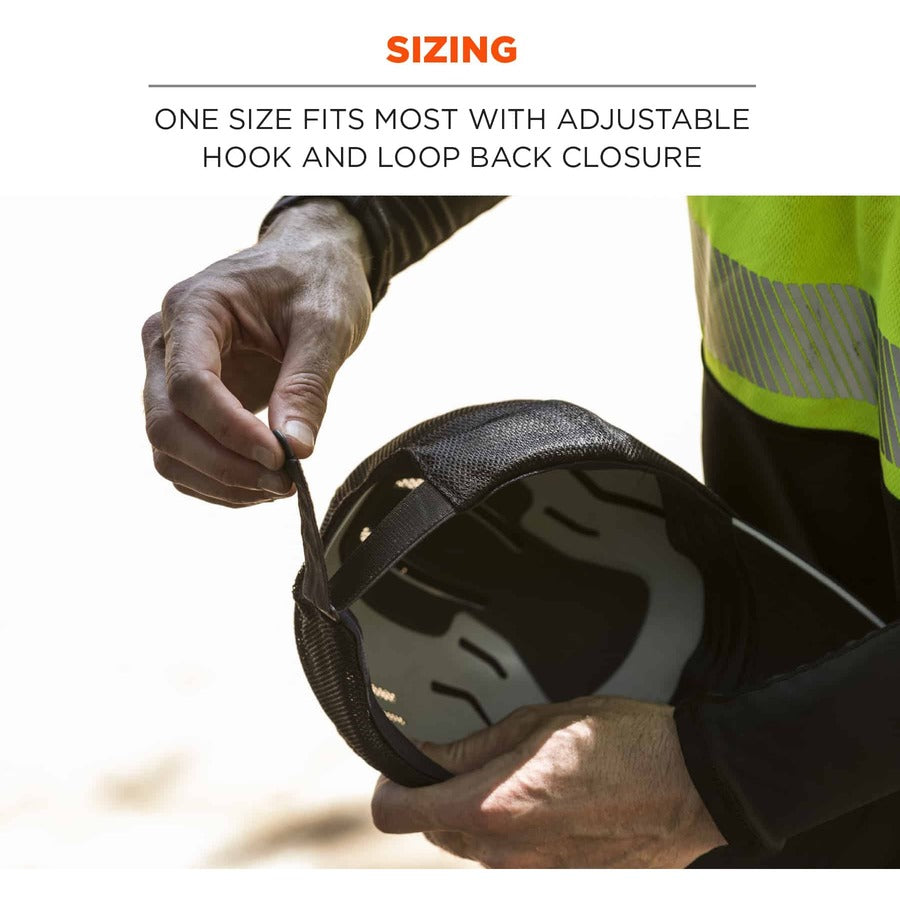 Ergodyne Skullerz 8946 Standard Baseball Cap with Insert, One Size, Black, Reflective, Adjustable, Breathable, Lightweight, Comfortable, Machine Washable, Hook & Loop Closure, Mesh Back, 1 Each