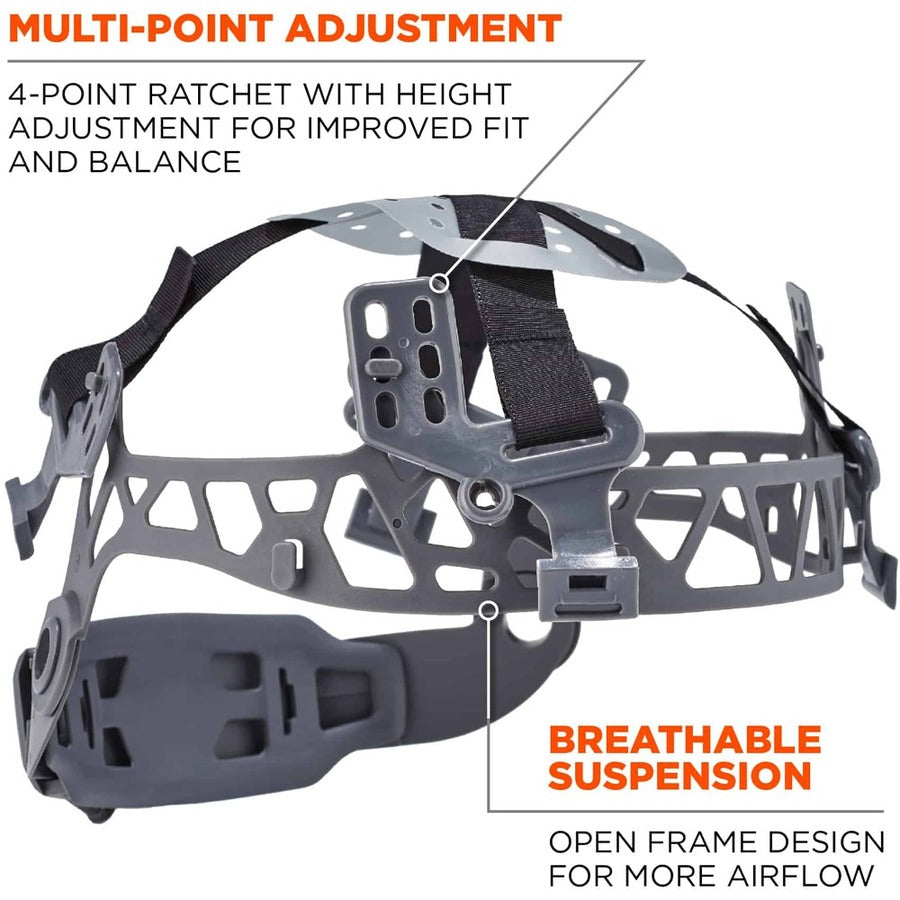 Ergodyne Skullerz 8972LED Cap-Style Hard Hat with LED Light, Vented, Adjustable, Removable Sweatband, White, 1 Each