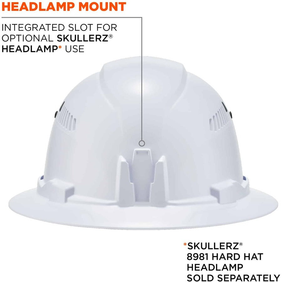 Ergodyne 8973 Class C Full Brim Hard Hat, White, White