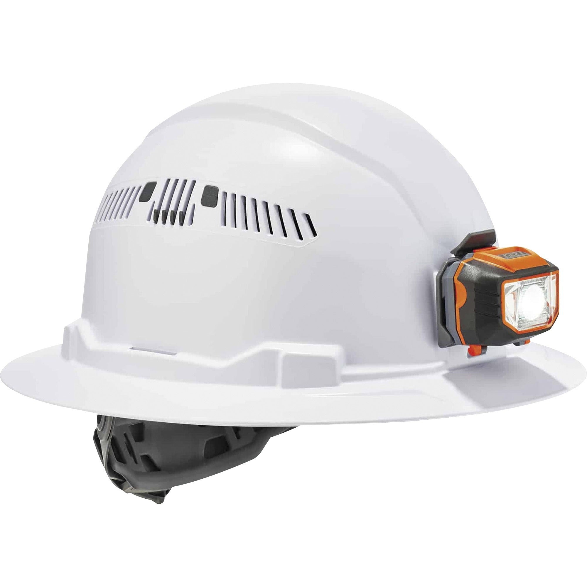 Ergodyne 8973LED Full Brim Hard Hat, White, White