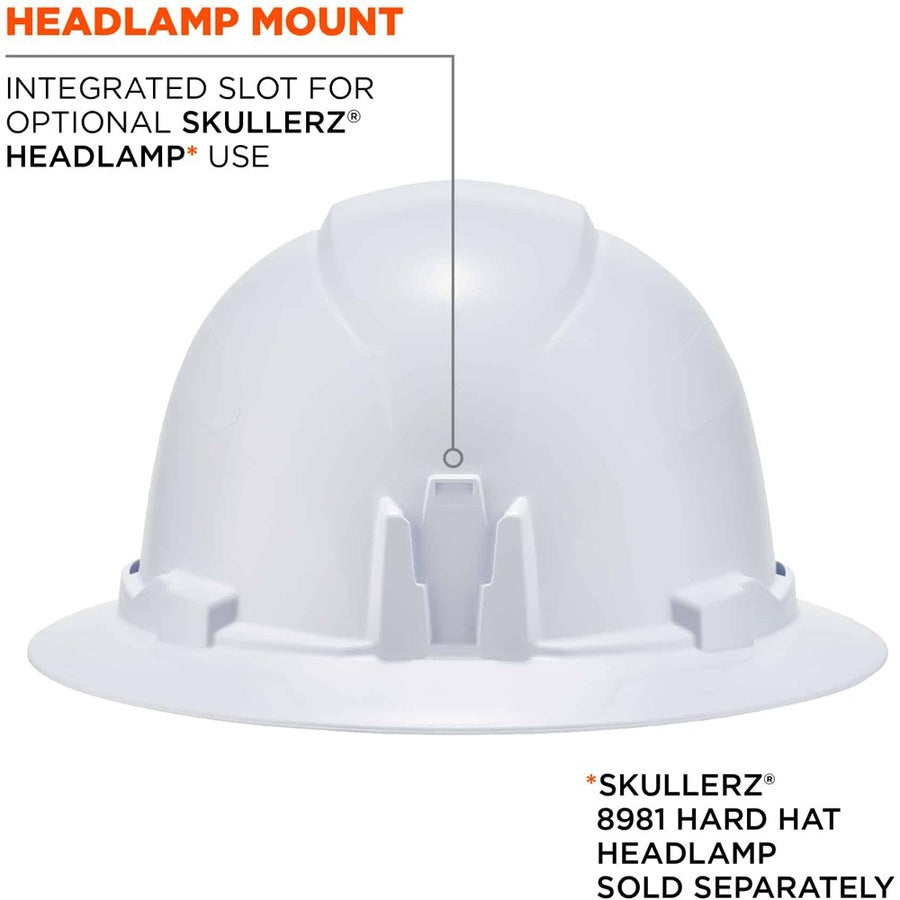 Ergodyne 8971 Full Brim Hard Hat, White, White