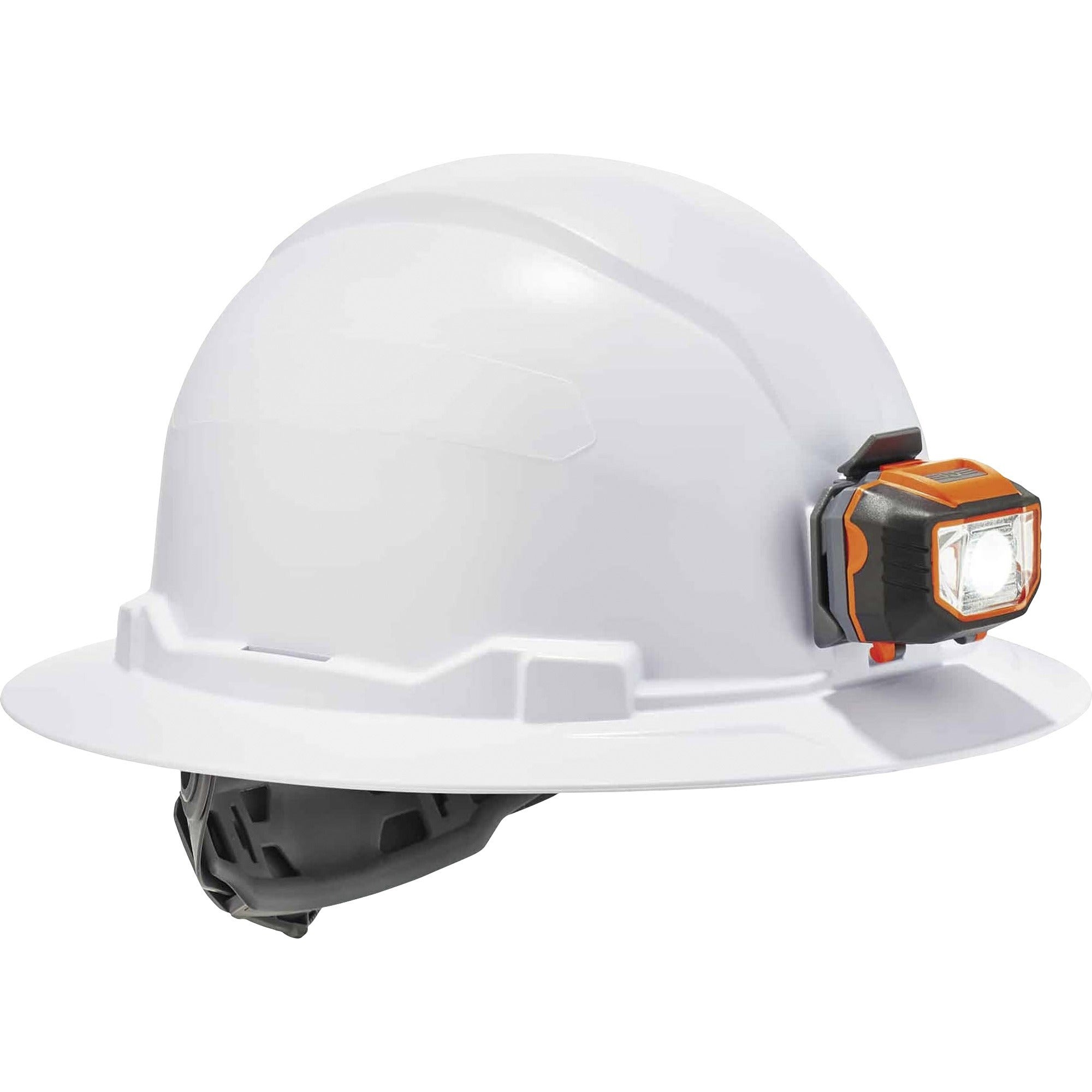 Ergodyne 8971LED Full Brim Hard Hat, White, White