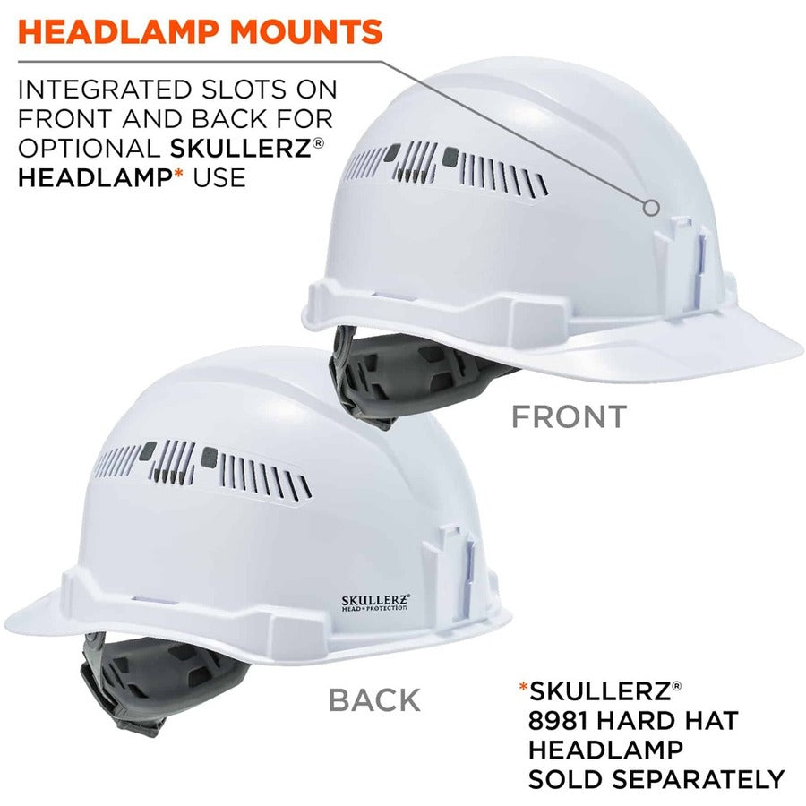 Ergodyne Skullerz 8972 Class C Cap-Style Hard Hat, Orange, Vented, Adjustable Ratchet, Removable Sweatband, Lightweight, Heavy Duty, 1 Each