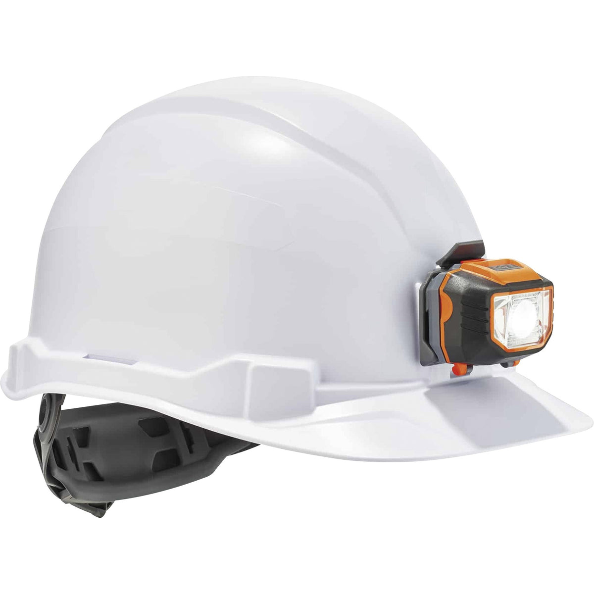 Ergodyne Skullerz 8970LED Cap Style Hard Hat with LED Light, White, Adjustable Fit, Removable Sweatband, Machine Washable, Heavy Duty, Lightweight – 1 Each