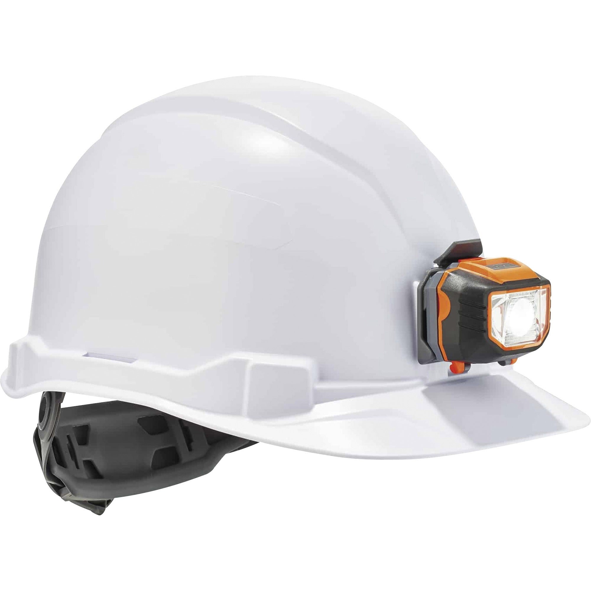 Ergodyne Skullerz 8970LED Cap Style Hard Hat with LED Light, White, Adjustable Fit, Removable Sweatband, Machine Washable, Heavy Duty, Lightweight – 1 Each