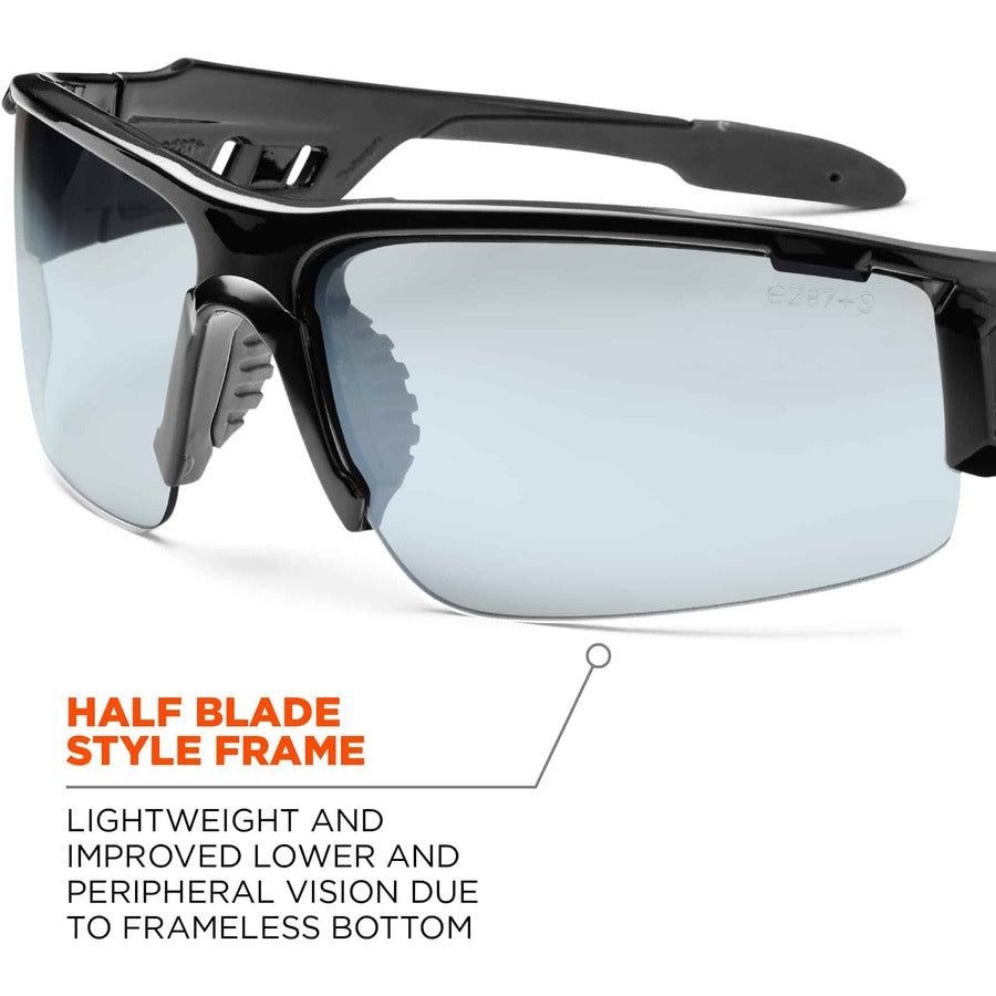 Ergodyne Dagr AF Clear Safety Glasses, Black Frame, Clear Lens, Scratch & Impact Resistant, Anti-Fog, Non-Slip, 1 Each
