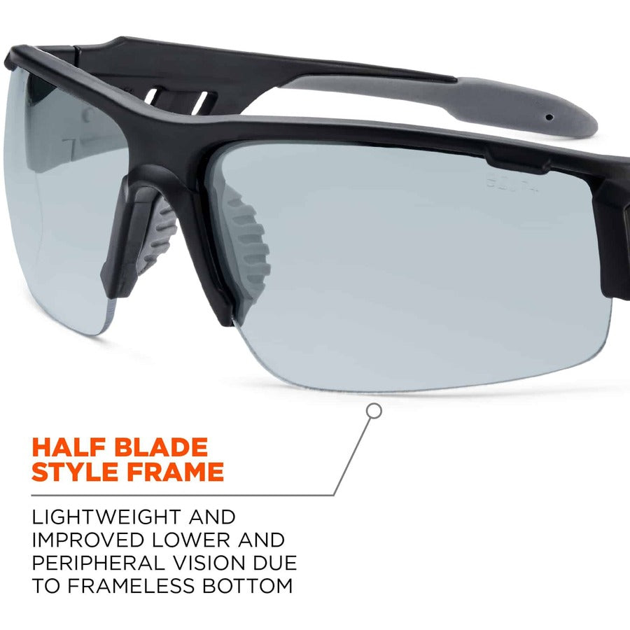 Ergodyne Dagr AF Clear Safety Glasses, Matte Black Frame, Scratch & Impact Resistant, Anti-fog, Non-slip, Comfortable, 1 Each