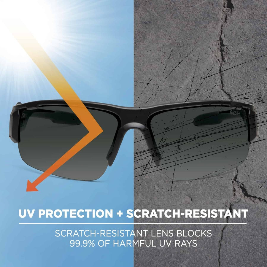 Ergodyne Dagr AF Smoke Safety Glasses, Matte Black Frame, Smoke Lens, Anti-Fog, Scratch Resistant, Impact Resistant, 1 Each
