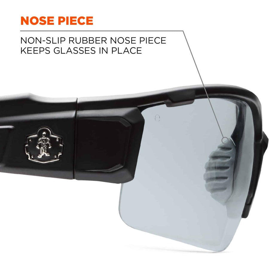 Ergodyne Skullerz Dagr In/Outdoor Safety Glasses, Black Frame, Scratch & Impact Resistant, Anti-glare, Flexible, 1 Each