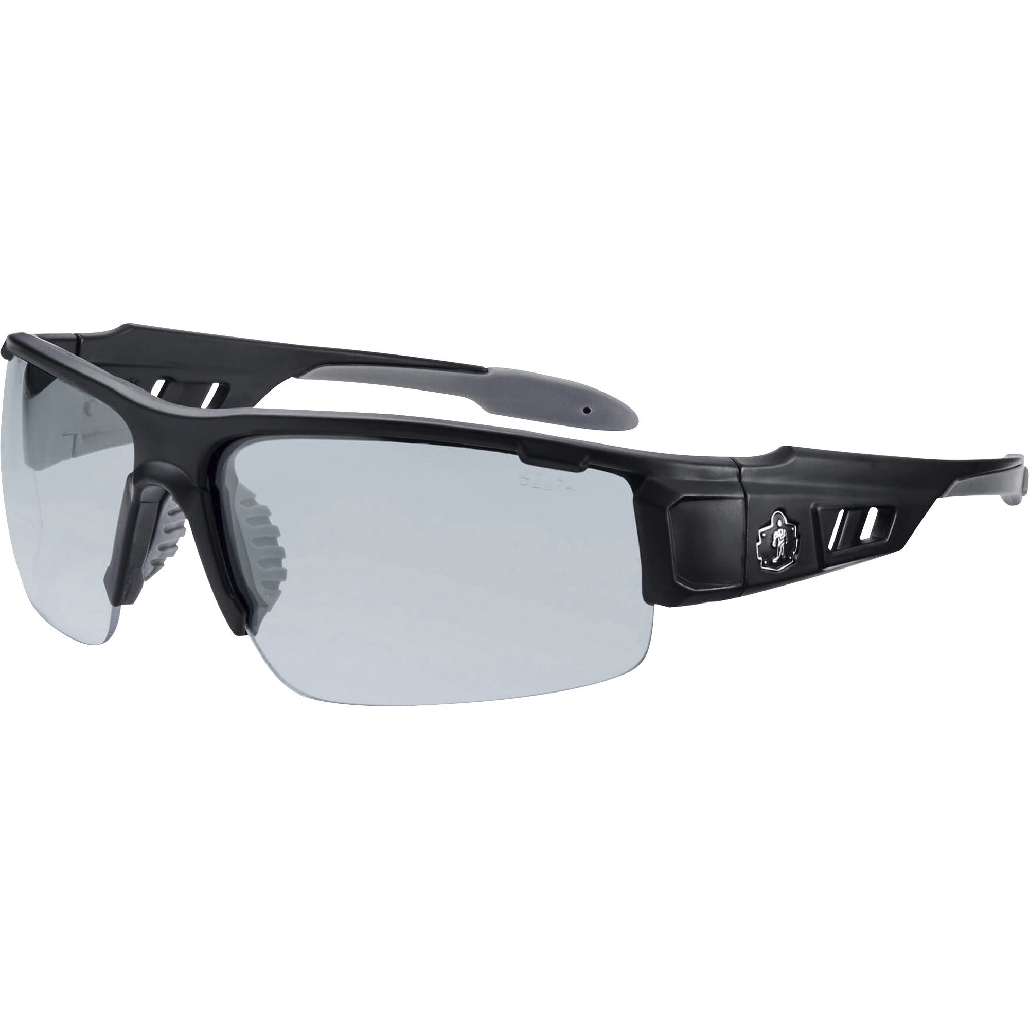 Ergodyne Skullerz Dagr In/Outdoor Safety Glasses, Matte Black Frame, Scratch & Impact Resistant, Anti-glare, Non-slip, Bendable, 1 Each