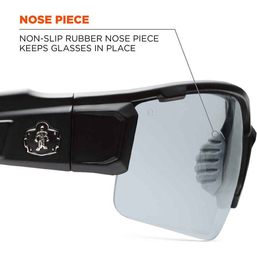Ergodyne Skullerz Dagr In/Outdoor Safety Glasses, Matte Black Frame, Scratch & Impact Resistant, Anti-glare, Non-slip, Bendable, 1 Each