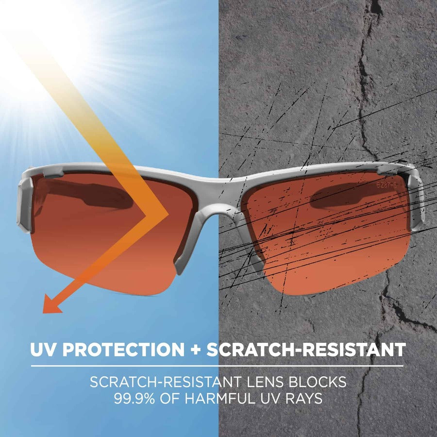 Ergodyne Dagr PZ Copper Safety Glasses, Polarized Copper Lens, Matte Gray Frame, Scratch Resistant, Impact Resistant, Anti-glare, Non-slip, Comfortable, 1 Each