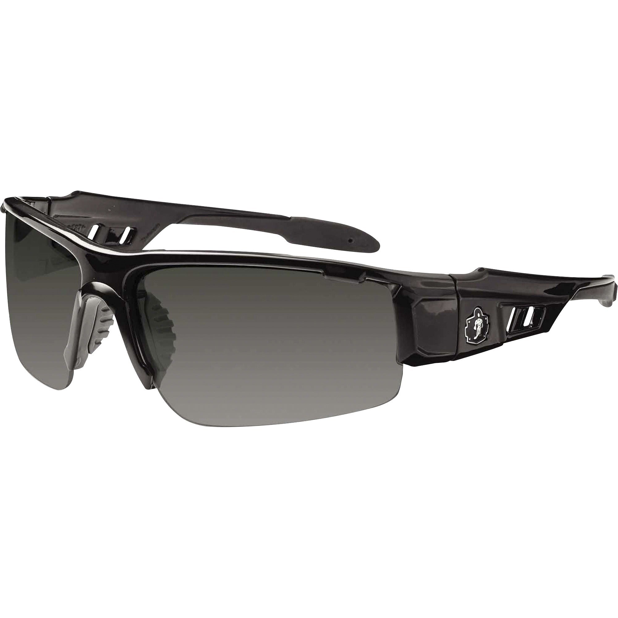 Ergodyne Dagr PZ Smoke Safety Glasses, Polarized, Black Frame, Scratch & Impact Resistant, Anti-glare, Non-slip, Shatter Resistant Lens, 1 Each