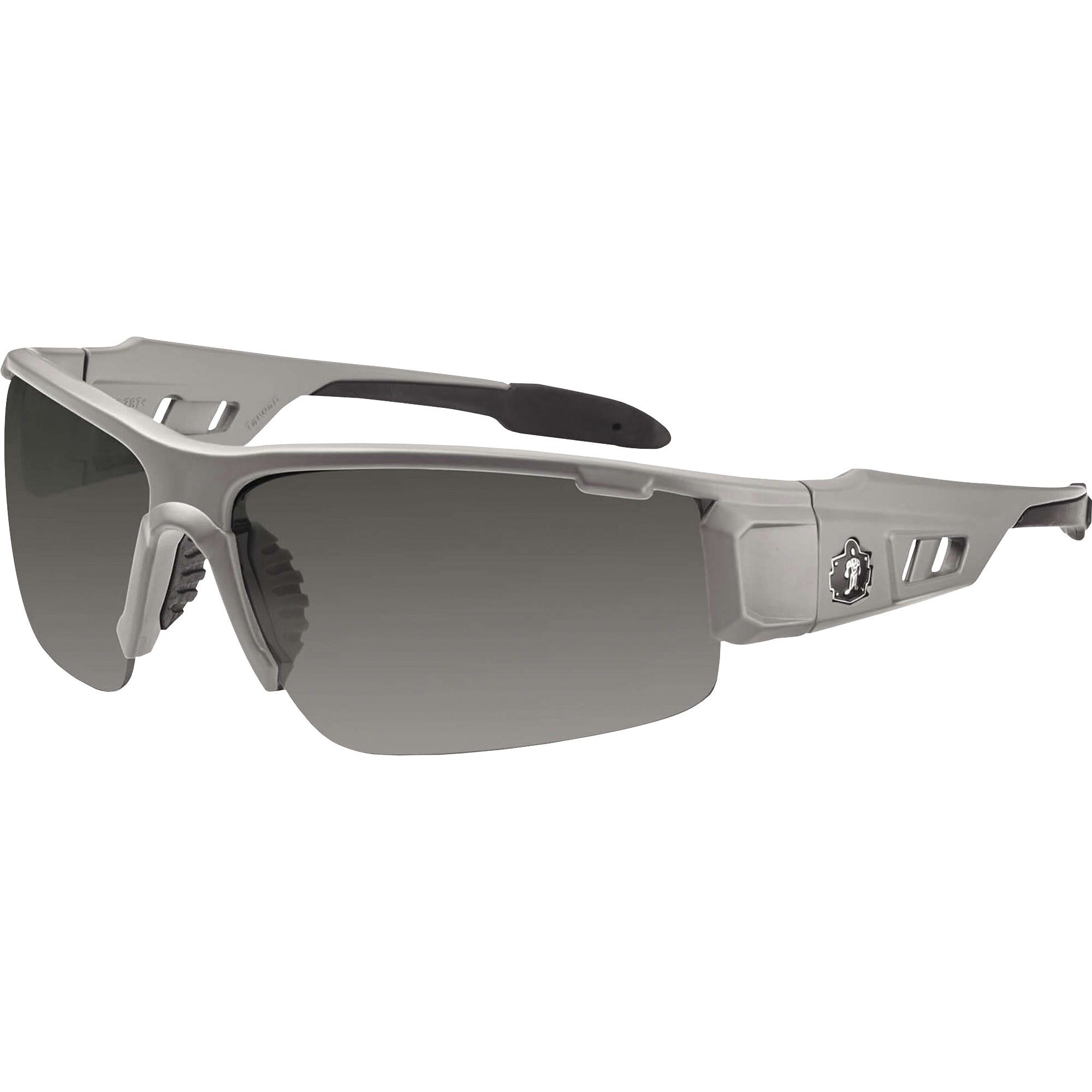 Ergodyne Dagr PZ Smoke Safety Glasses, Polarized Smoke Lens, Matte Gray Frame, Scratch Resistant, Impact Resistant, Anti-glare, Non-slip, Comfortable, 1 Each