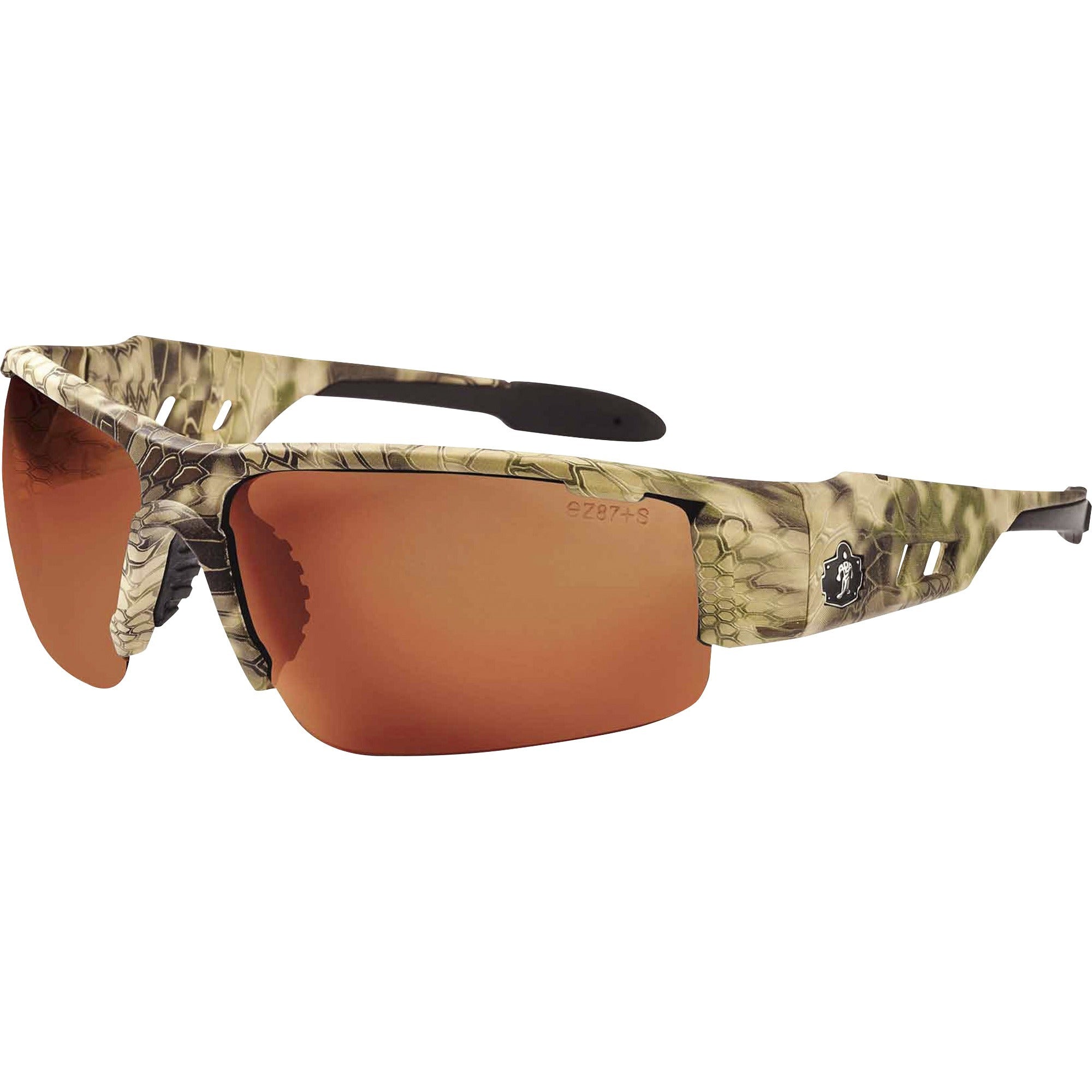 Ergodyne Skullerz Dagr PZ Copper Safety Glasses, Polarized Copper Lens, Kryptek Highlander Frame, Scratch Resistant, Impact Resistant, Anti-glare, 1 Each