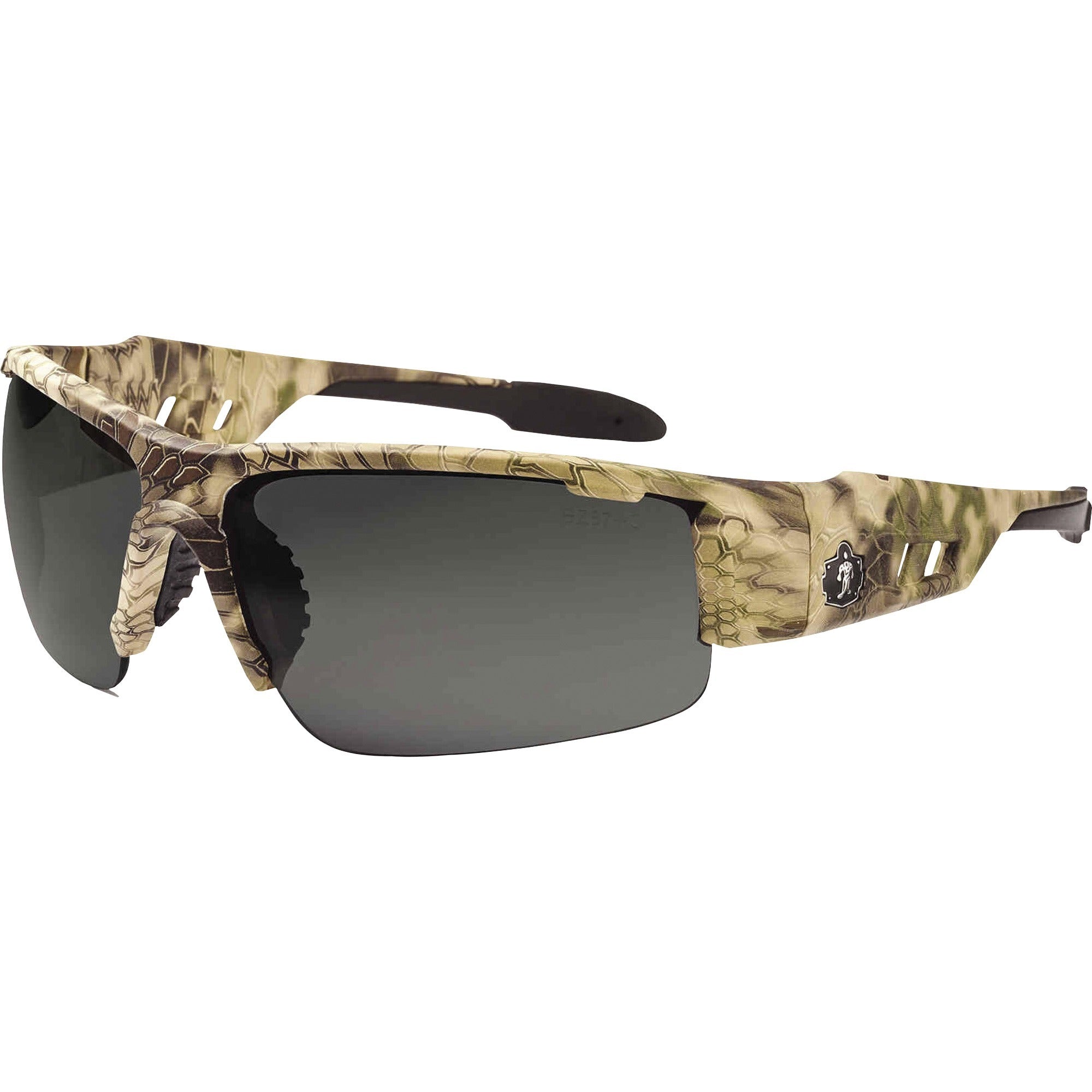 Ergodyne Dagr Smoke Lens Safety Glasses, Kryptek Highlander Frame, Polarized, Scratch & Impact Resistant, Anti-glare, Non-slip, 1 Each