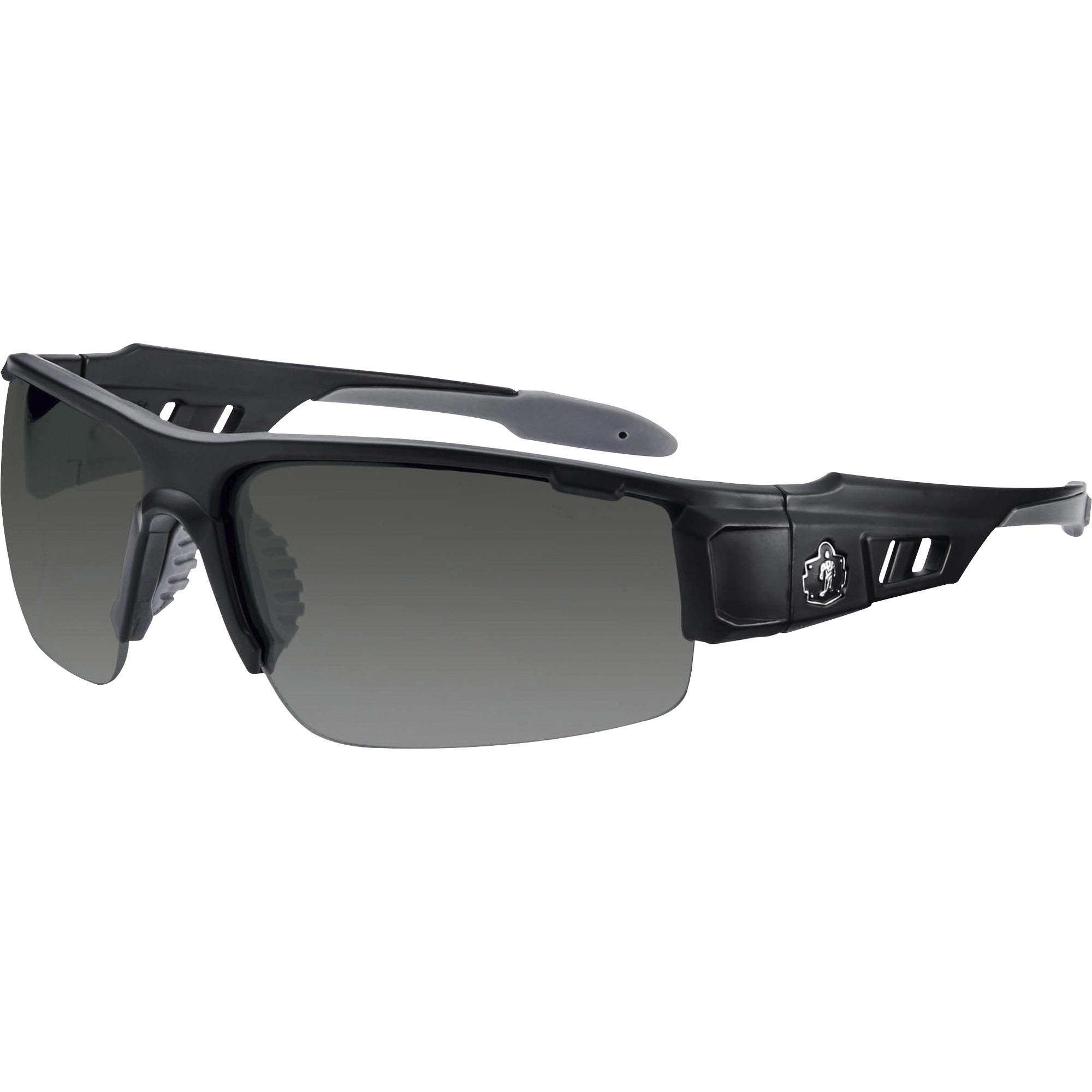 Ergodyne Skullerz Dagr Smoke Lens Safety Glasses, Matte Black Frame, Scratch & Impact Resistant, Anti-glare, Non-slip, 1 Each