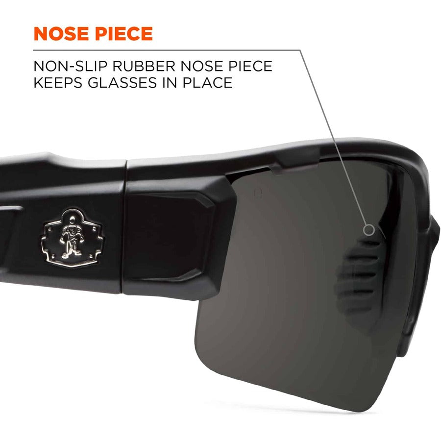 Ergodyne Skullerz Dagr Smoke Lens Safety Glasses, Matte Black Frame, Scratch & Impact Resistant, Anti-glare, Non-slip, 1 Each
