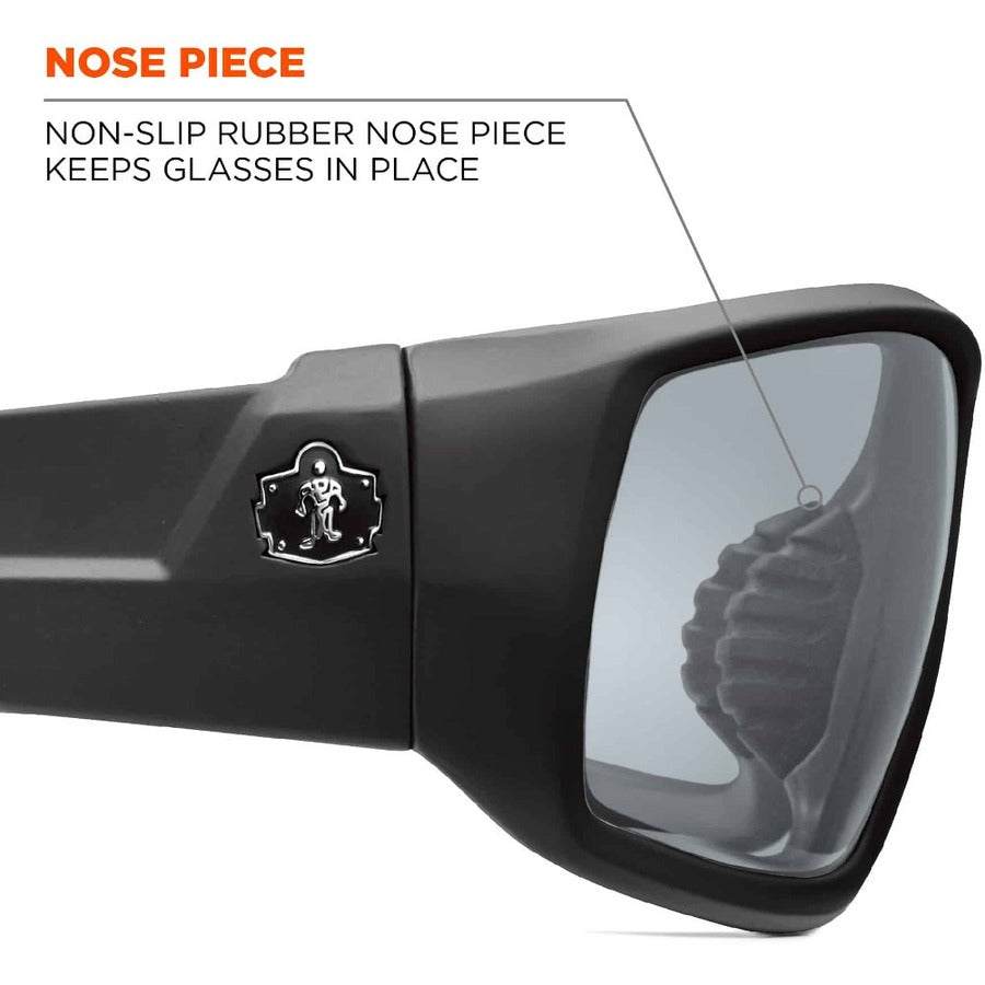 Ergodyne Skullerz Odin In/Outdoor Safety Glasses, Black Frame, Anti-Fog, Scratch & Impact Resistant, UV Protection, Non-Slip, 1 Each