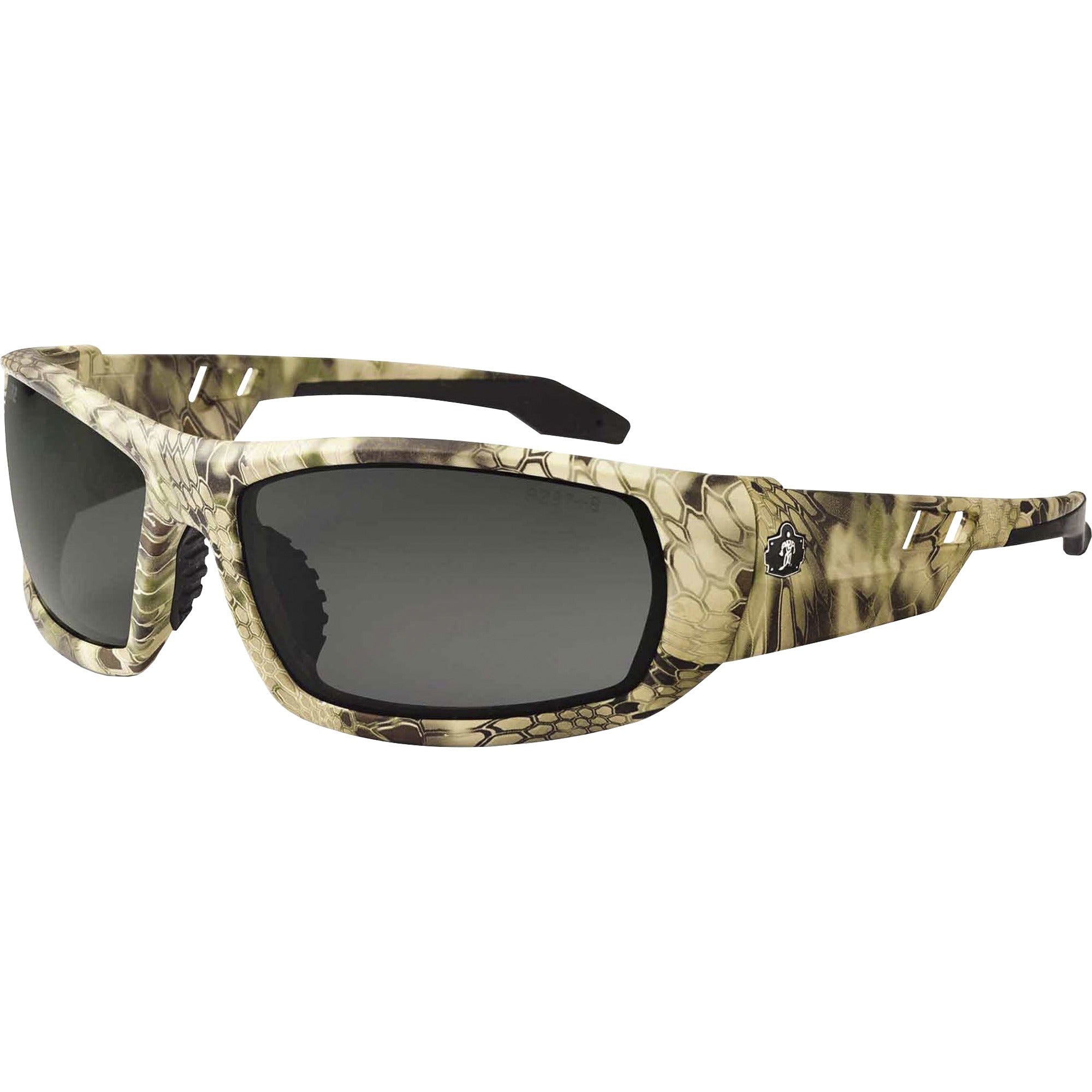 Ergodyne Skullerz Odin Smoke Lens Safety Glasses, Kryptek Highlander Frame, Scratch & Impact Resistant, Anti-glare, Non-slip, 1 Each