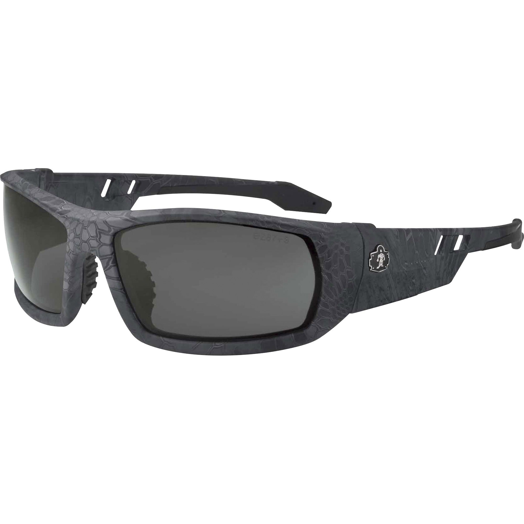 Ergodyne Skullerz Odin Smoke Lens Safety Glasses, Kryptek Typhon Frame, Scratch & Impact Resistant, Anti-glare, Non-slip, 1 Each