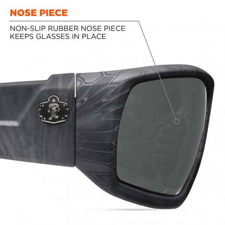 Ergodyne Skullerz Odin Smoke Lens Safety Glasses, Kryptek Typhon Frame, Scratch & Impact Resistant, Anti-glare, Non-slip, 1 Each