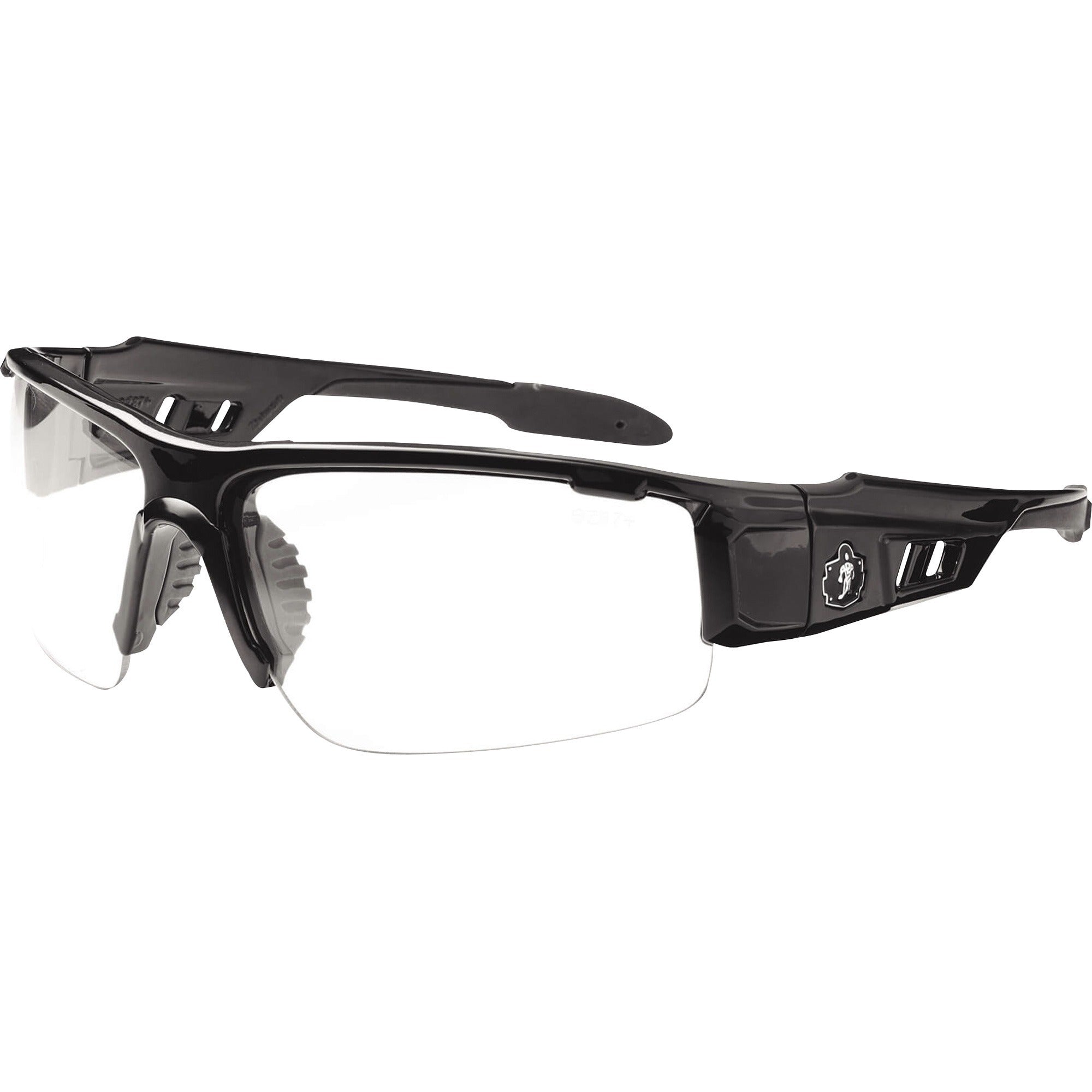 Ergodyne Dagr AF Clear Safety Glasses, Black Frame, Clear Lens, Scratch & Impact Resistant, Anti-Fog, Non-Slip, Comfortable, 1 Each