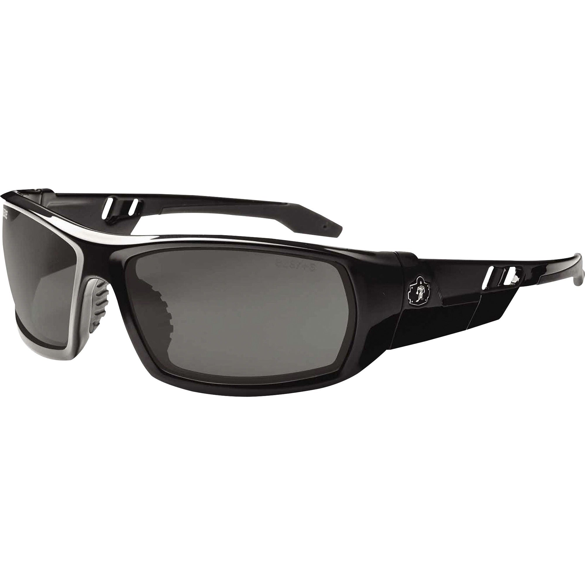 Ergodyne Skullerz ODIN-PZ Polarized Smoke Safety Glasses, Black Frame, Scratch & Impact Resistant, Anti-glare, Non-slip, Comfortable, 1 Each