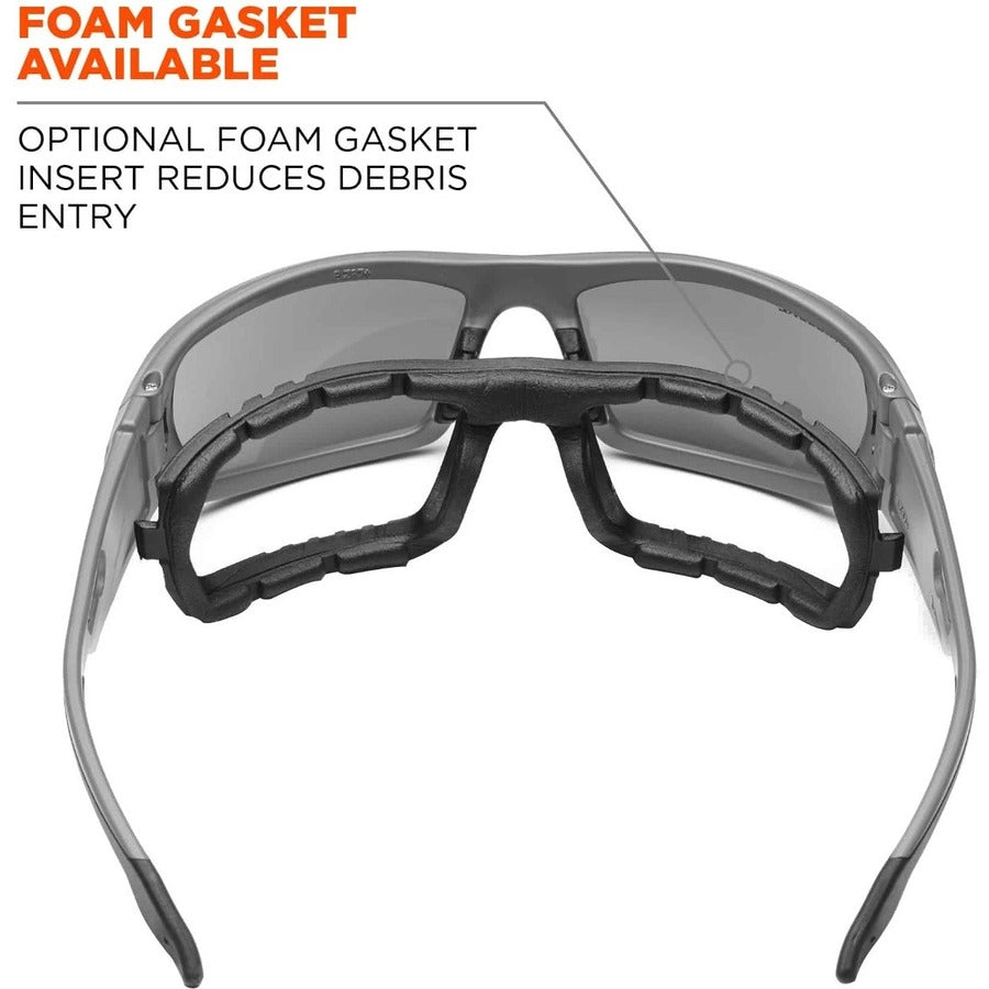 Ergodyne Skullerz ODIN-PZ Polarized Smoke Safety Glasses, Matte Gray Frame, Scratch & Impact Resistant, Anti-glare, Non-slip, 1 Each