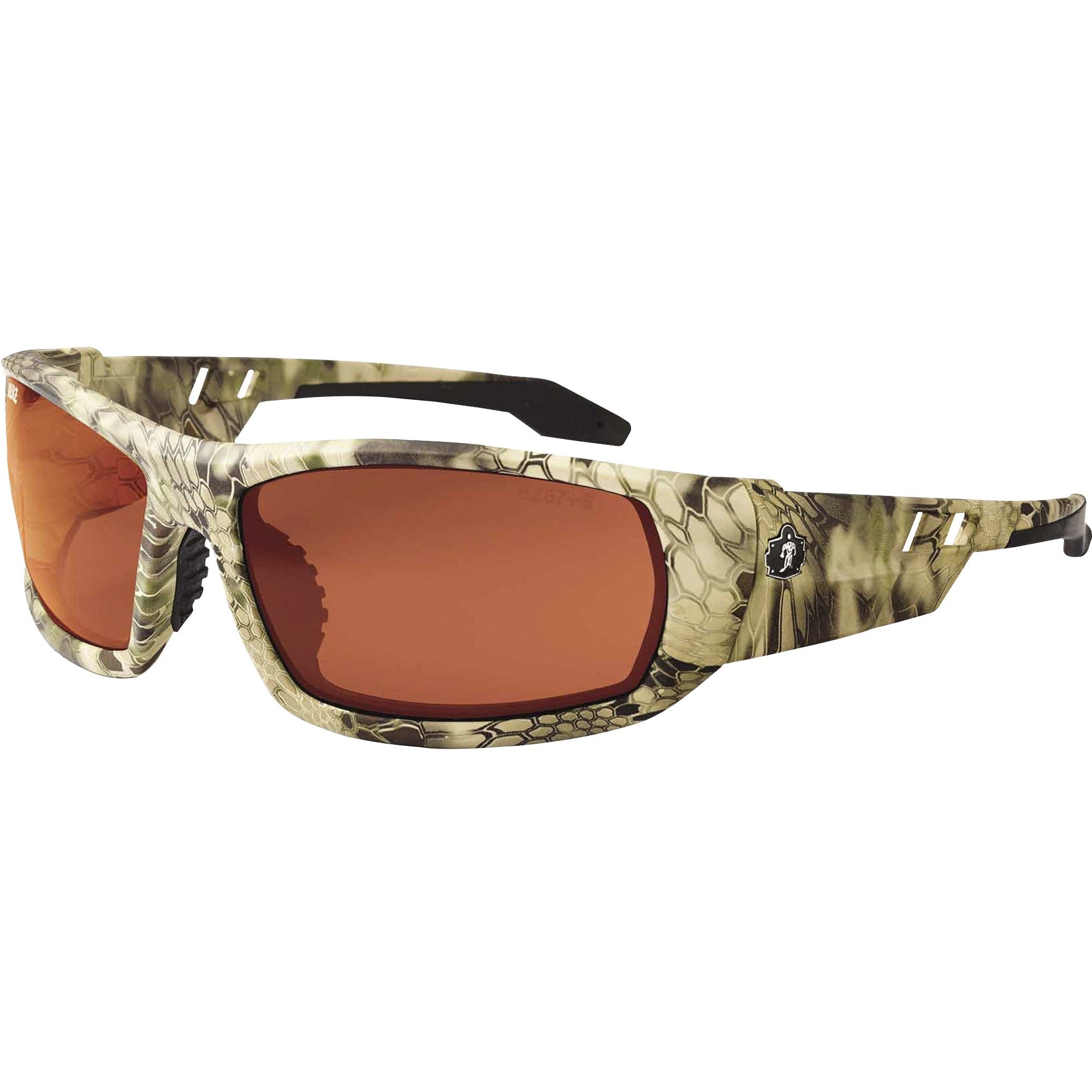 Ergodyne Skullerz ODIN-PZ Polarized Copper Safety Glasses, Kryptek Highlander Frame, Scratch & Impact Resistant, Anti-glare, Non-slip, 1 Each