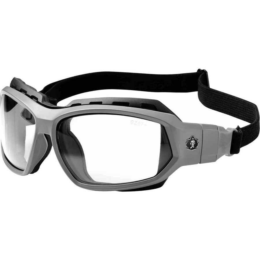 Ergodyne Loki AF Clear Safety Glasses - Matte Gray Frame/Clear Lens
