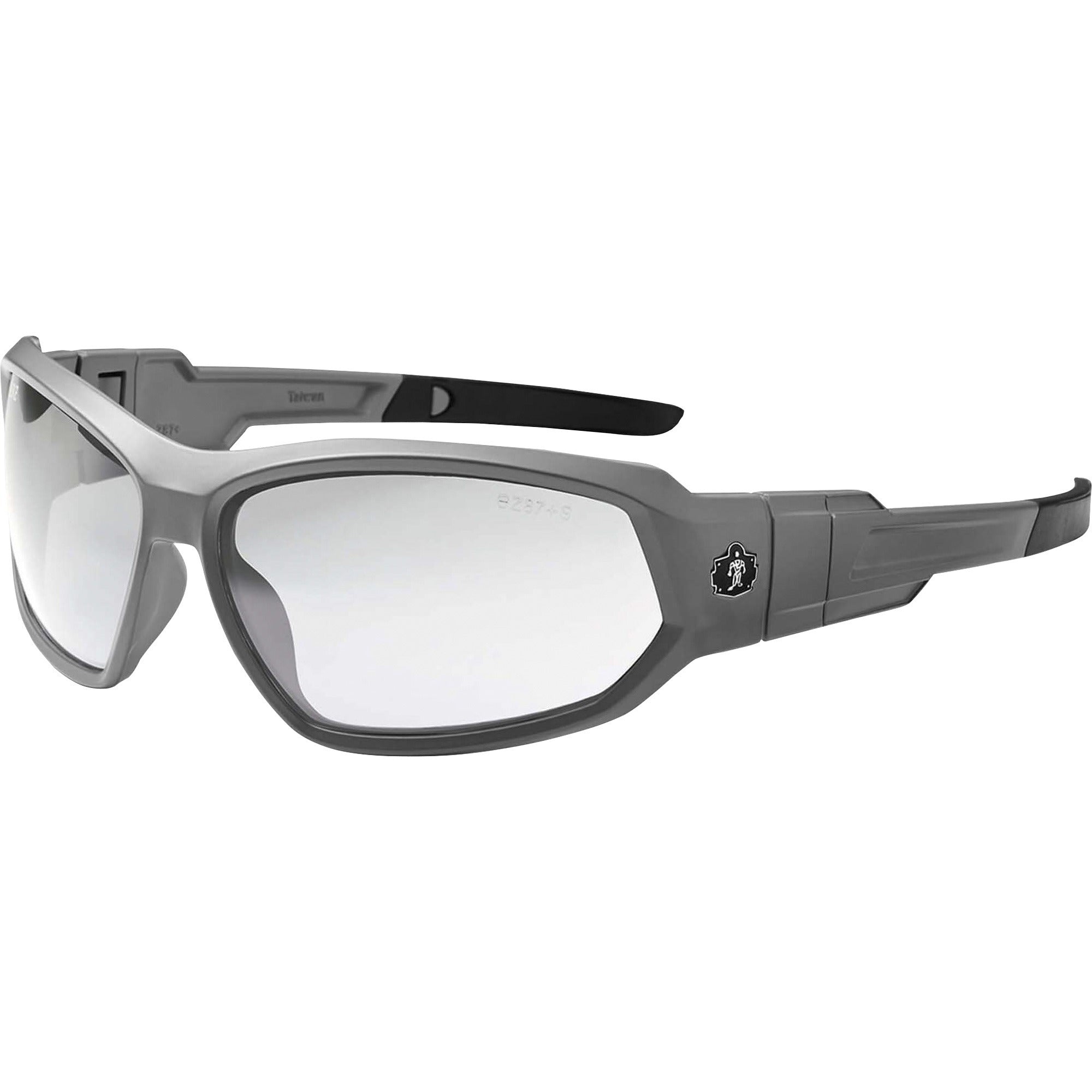 Ergodyne Loki AF Clear Safety Glasses - Matte Gray Frame/Clear Lens