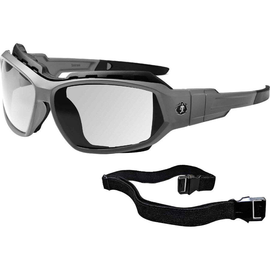 Ergodyne Loki AF Clear Safety Glasses - Matte Gray Frame/Clear Lens