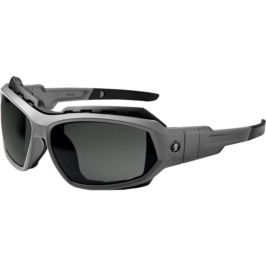 Ergodyne Loki AF Clear Safety Glasses - Matte Gray Frame/Smoke Lens