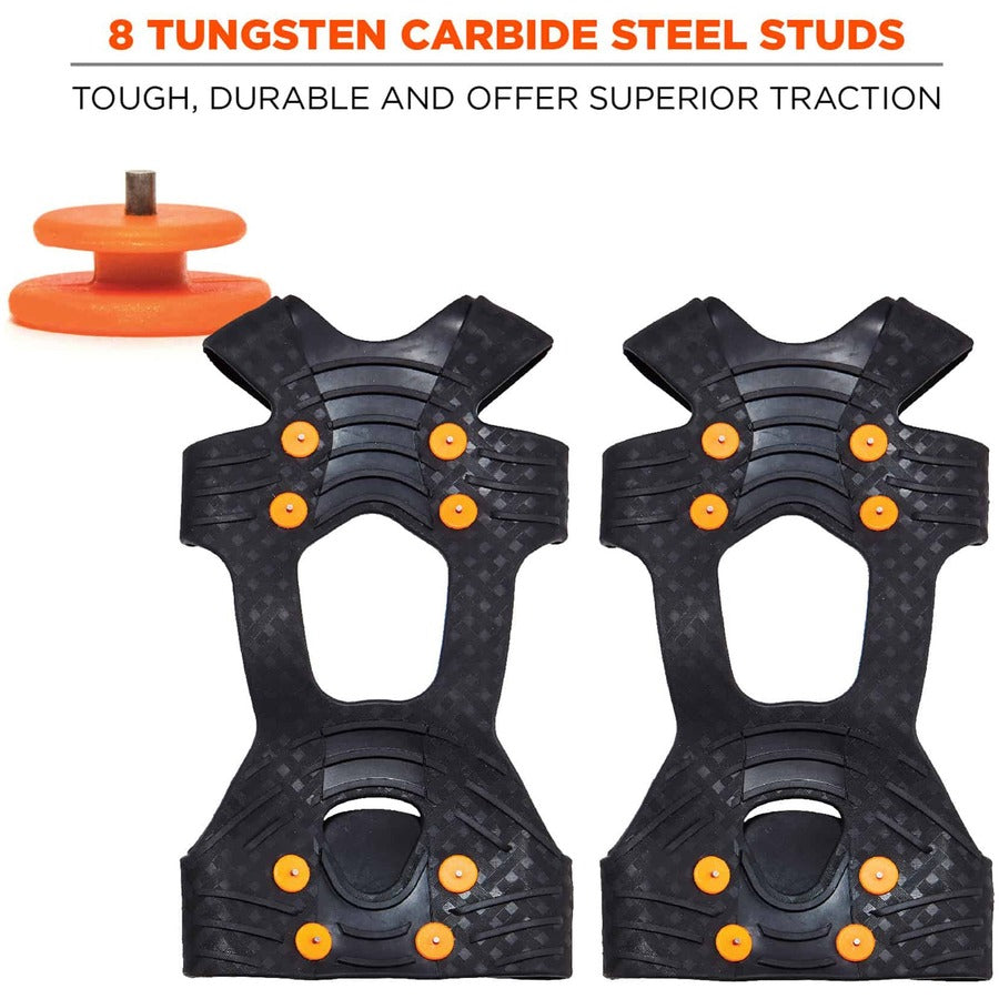 Ergodyne Trex 6300TC Slip-On Ice Cleats, XLarge, Black, Tungsten Carbide/Rubber, 2 Pair