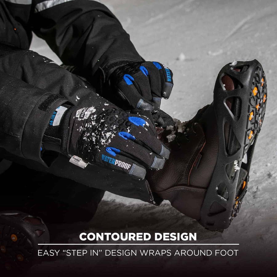 Ergodyne Trex 6304 Step-in Ice Cleats, XLarge, Black, Carbon Steel & Rubber, 2 per Pair