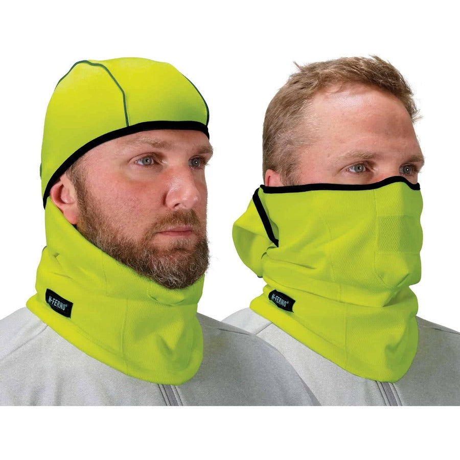 Ergodyne N-Ferno 6823 Balaclava Face Mask - Wind-Proof, Hinged Design - Fabric, Fleece - Lime