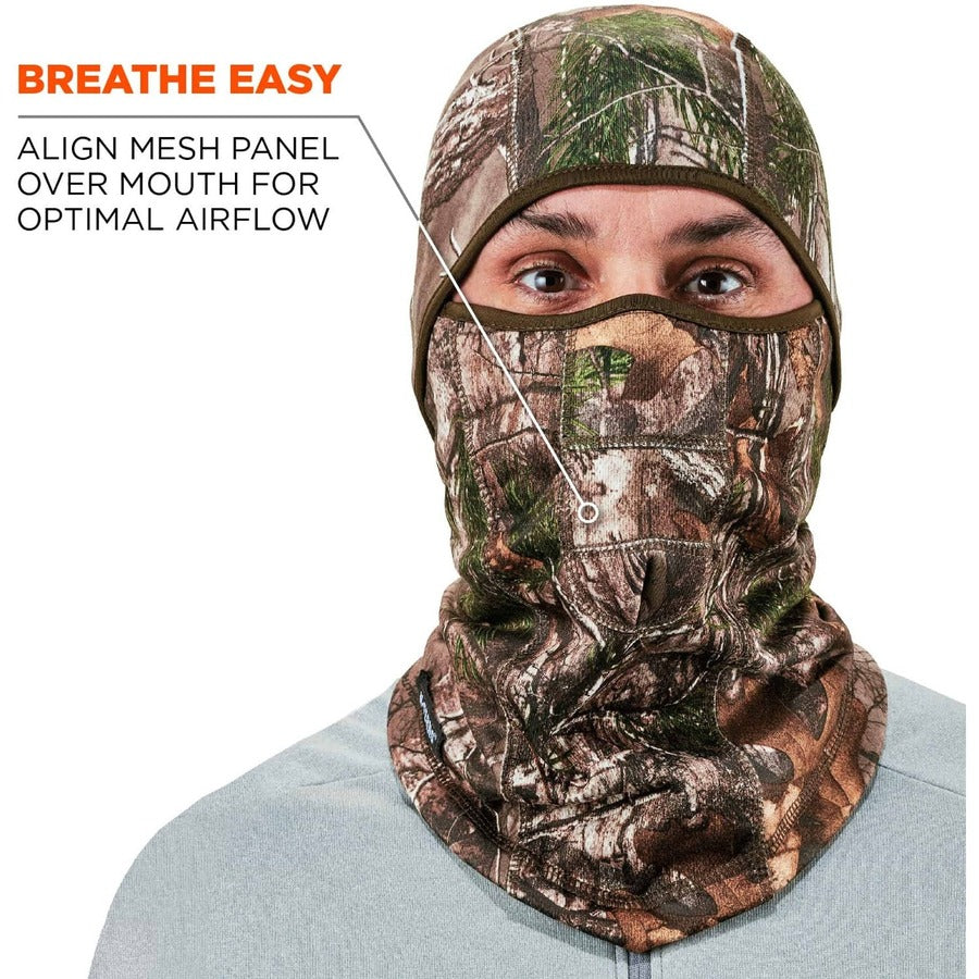 Ergodyne N-Ferno 6823 Balaclava Face Mask - Wind-Proof, Hinged Design - Fabric, Fleece - Realtree Xtra